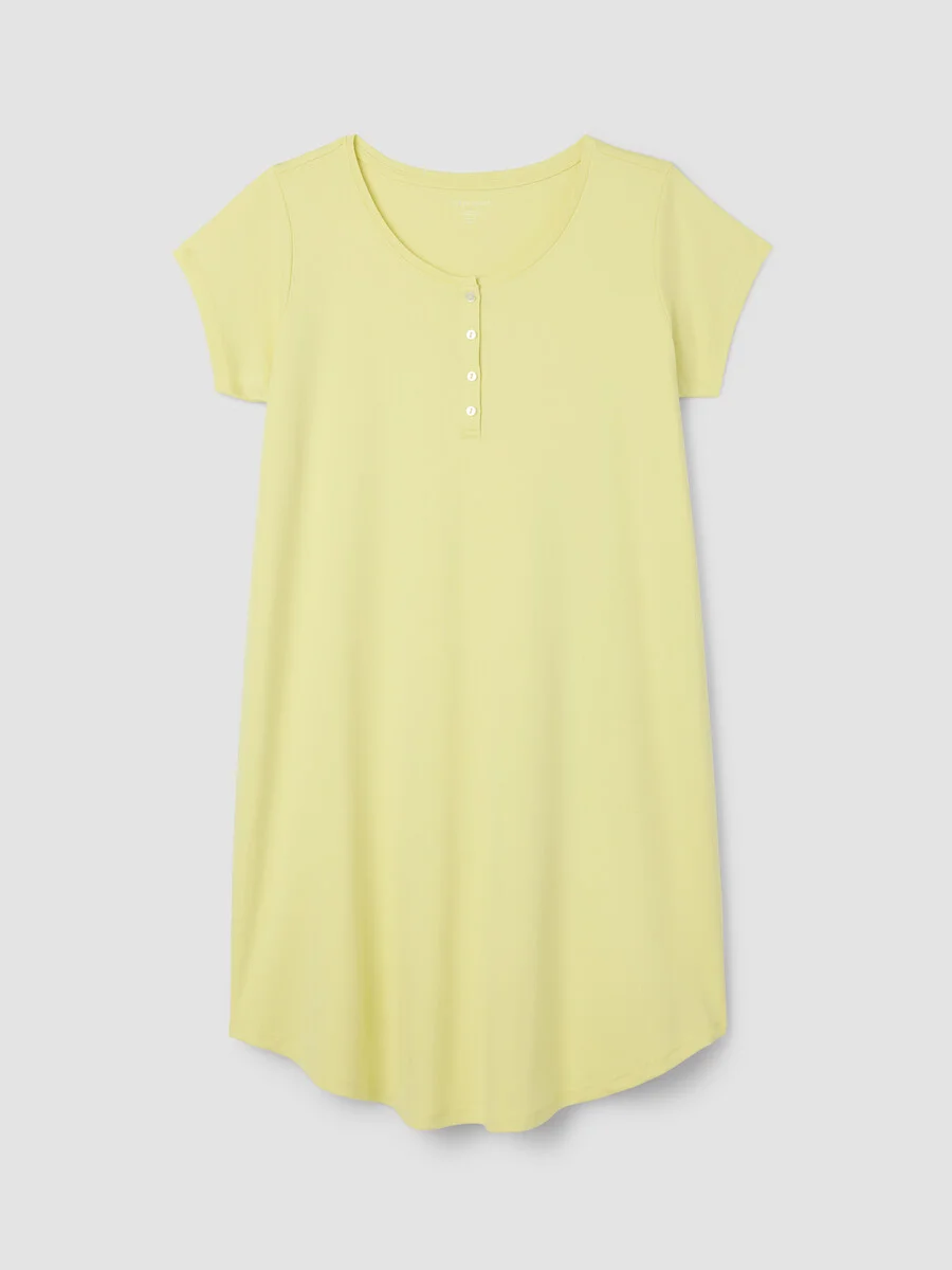 Organic Cotton Interlock Henley Sleep Dress - 1