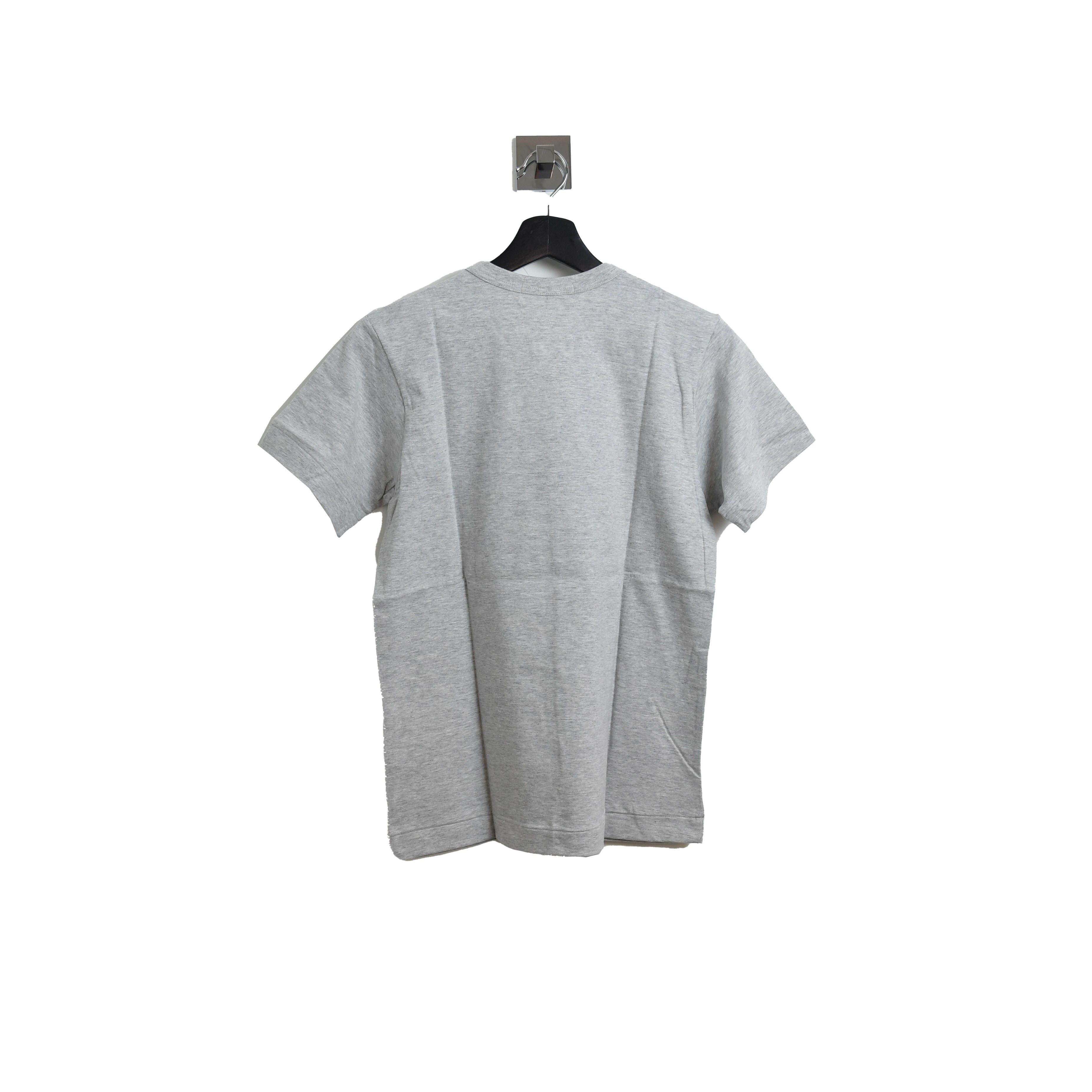 Comme Des Garcons Play Red Outlined Heart Tee Grey - 2