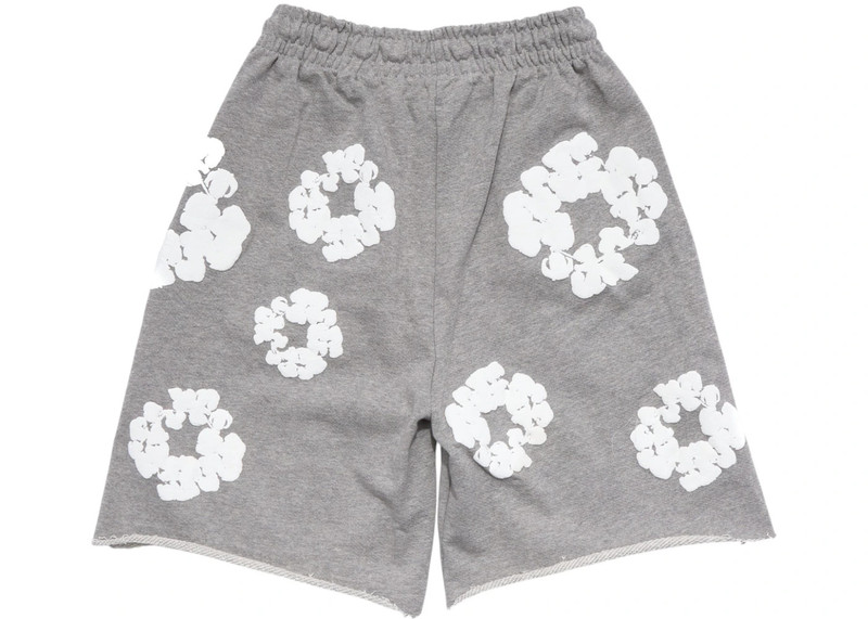 DENIM TEARS Denim Tears The Cotton Wreath Shorts Grey outlook