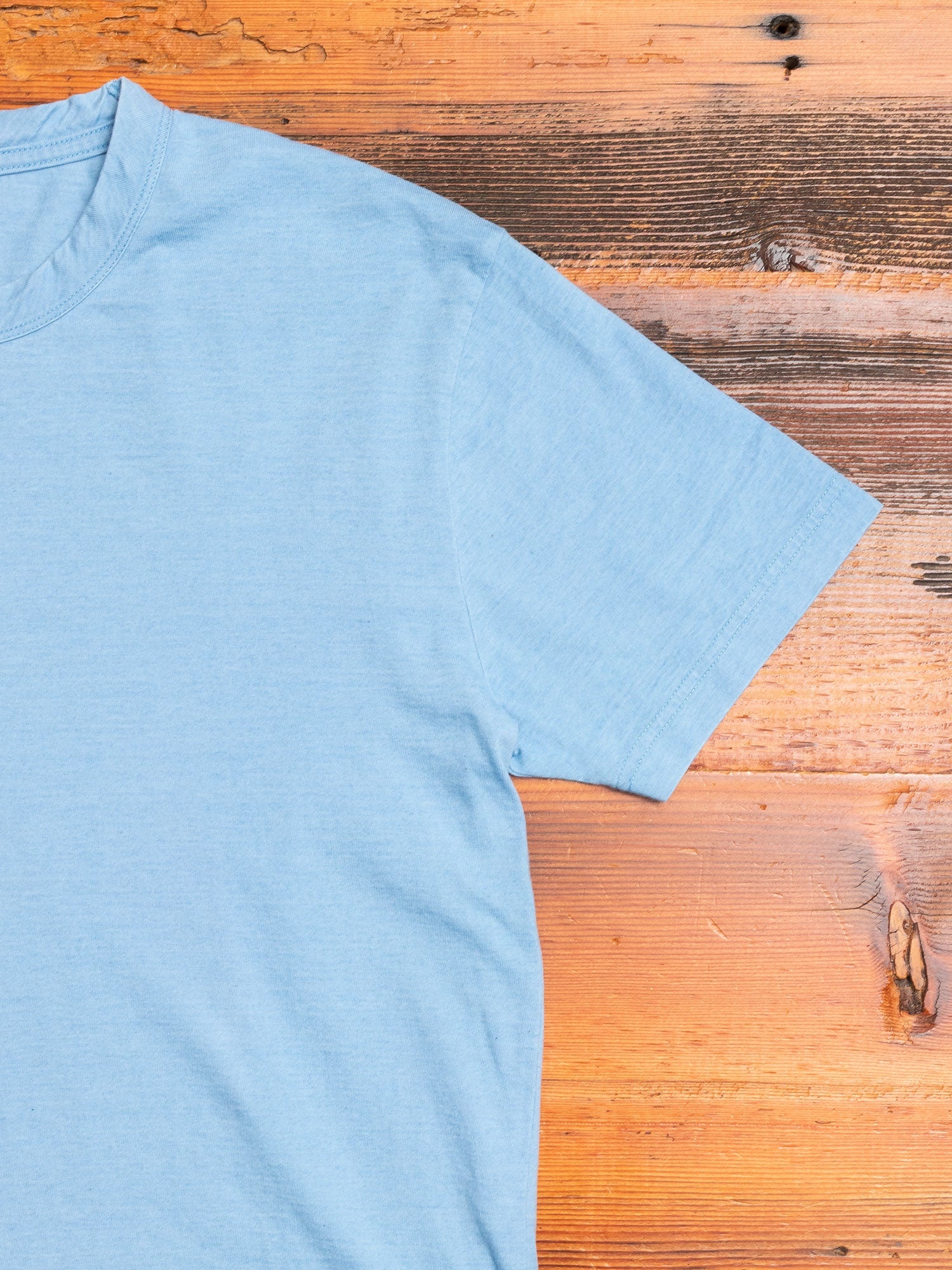 Yarn Dyed T-Shirt in Pale Indigo - 4