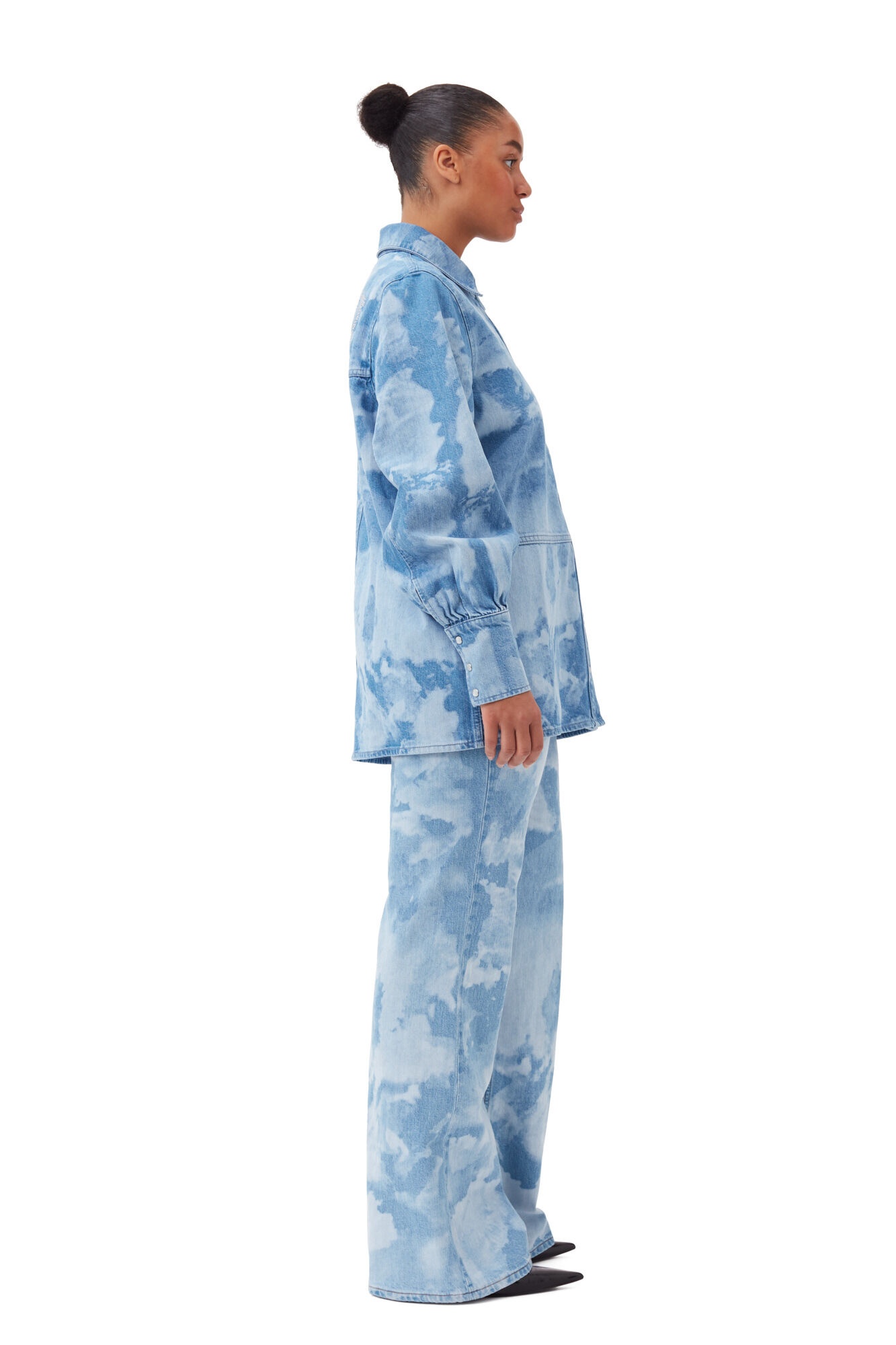 BLUE BLEACH DENIM SHIRT - 8