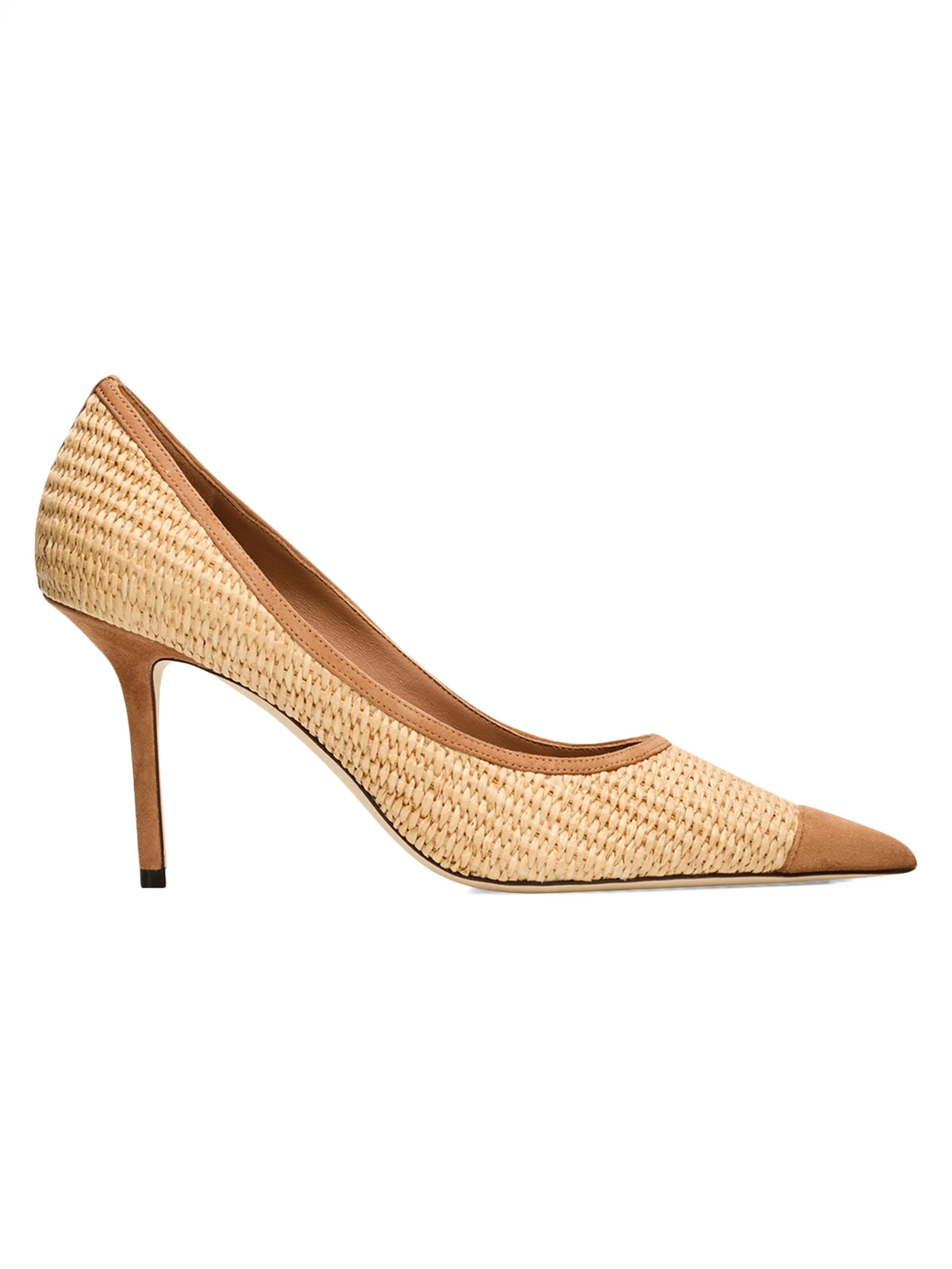 Women's Love 85MM Raffia-Suede Pumps - Natural Toffee - 1