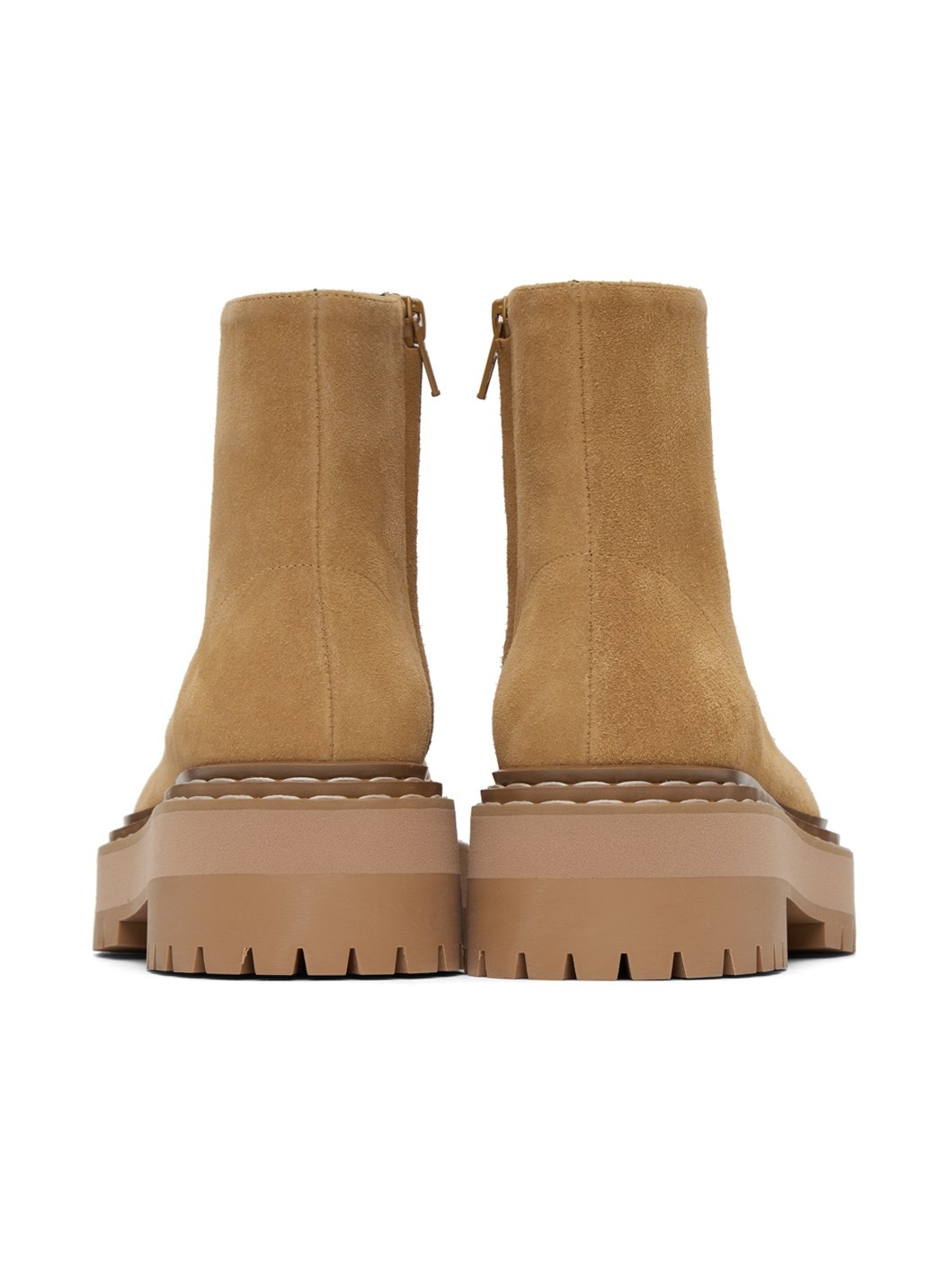 Tan Lug Sole Platform Boots - 2