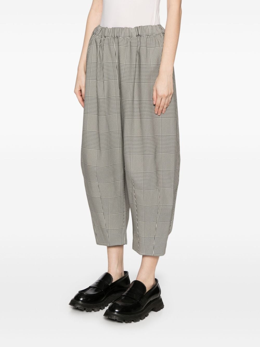 houndstooth tapered trousers - 3