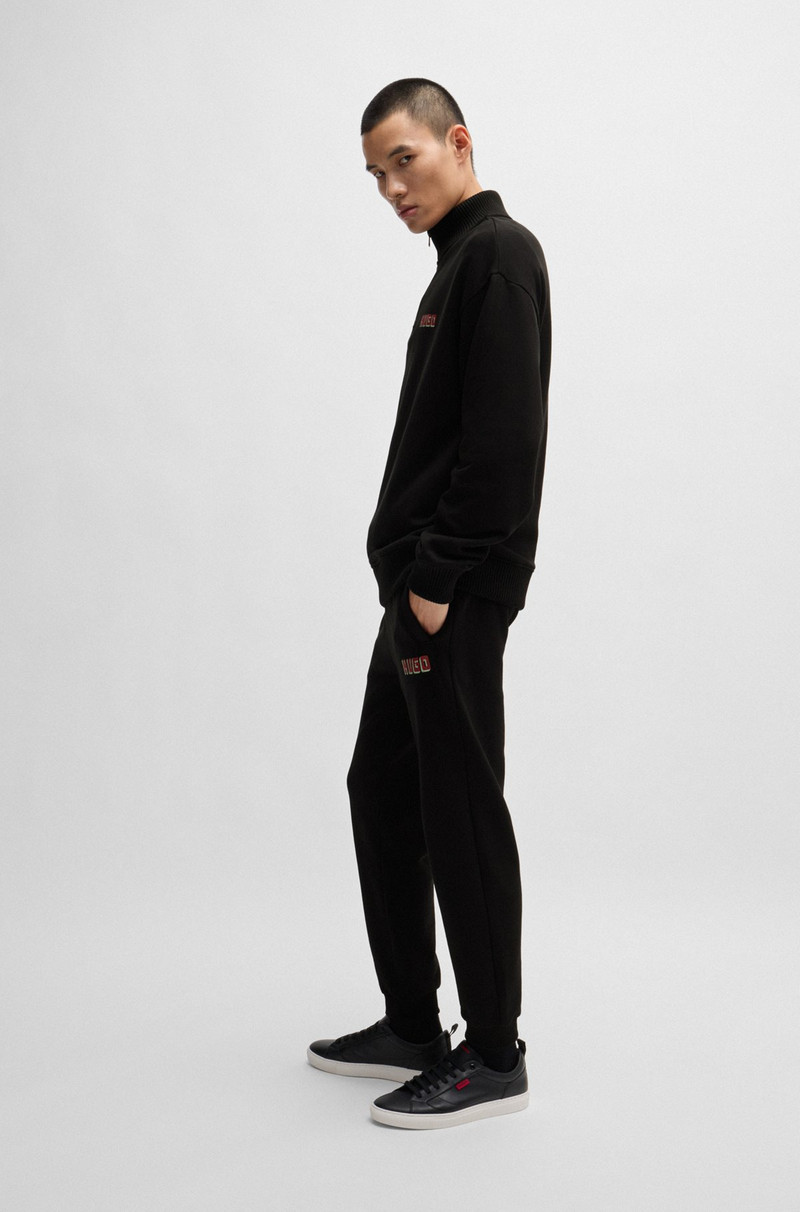 HUGO COTTON-TERRY TRACKSUIT BOTTOMS WITH LOGO PRINT outlook