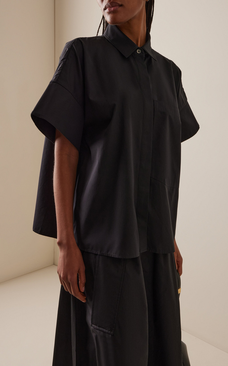 CO Boxy Cotton Poplin Shirt black outlook