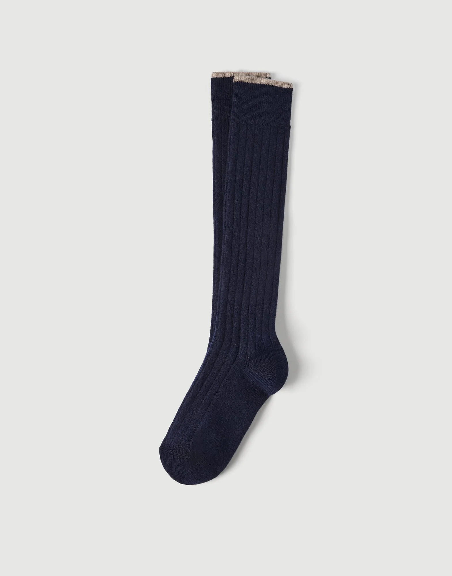 Cashmere rib knit socks - 1