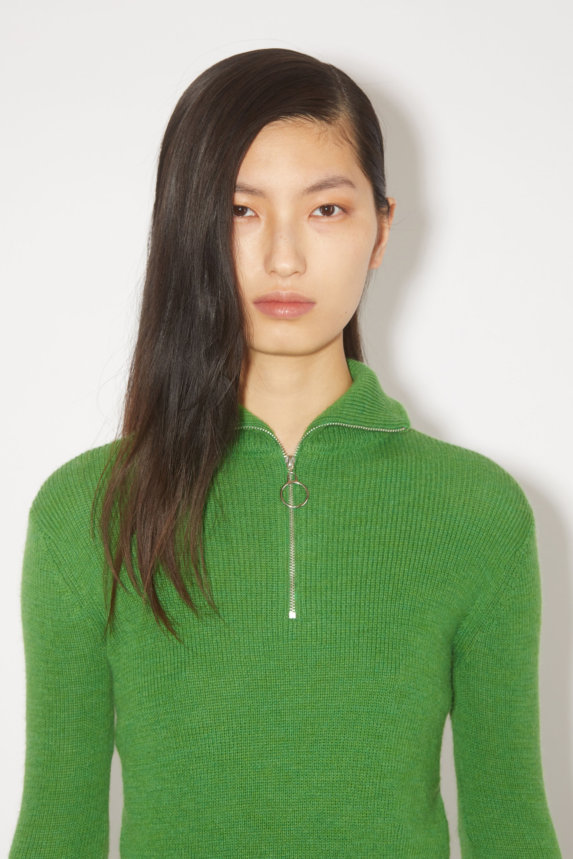 Half zip knit jumper - Green - 5