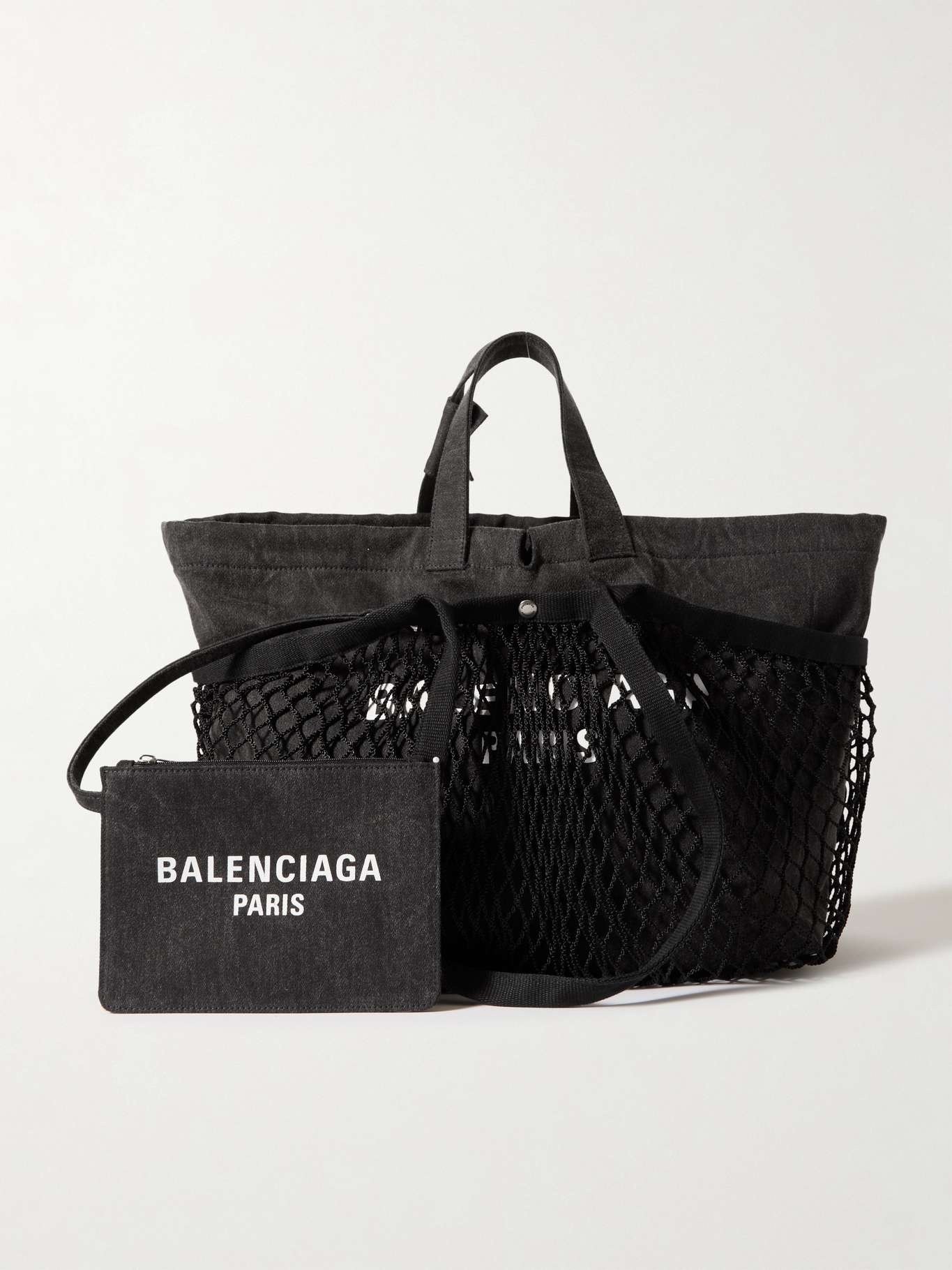 トートバッグ Balenciaga Black Canvas And Mesh Medium 24 7 Shopping Bag BALENCIAGA Black canvas and mesh medium 24/7 shopping bag