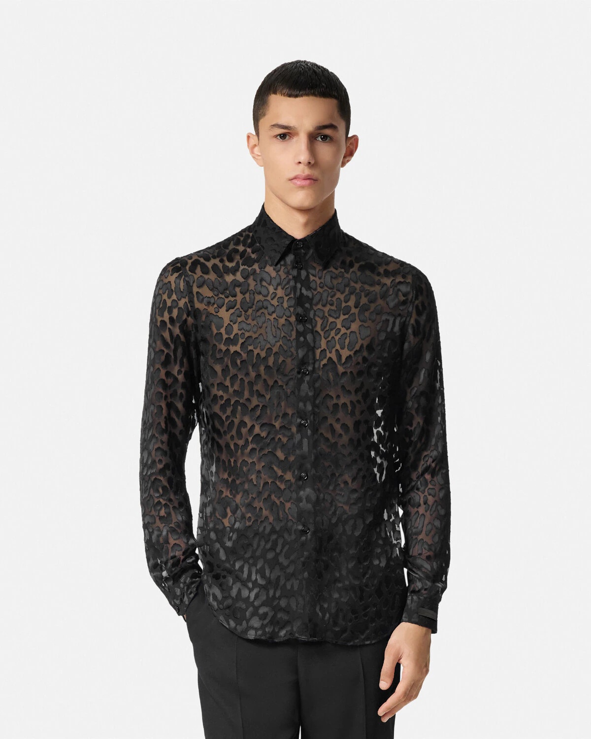 Leopard Devoré Silk-Blend Shirt - 4