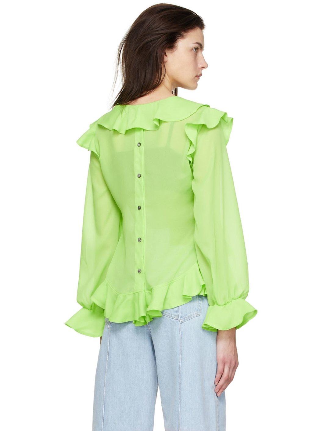 Green Polyester Blouse - 3