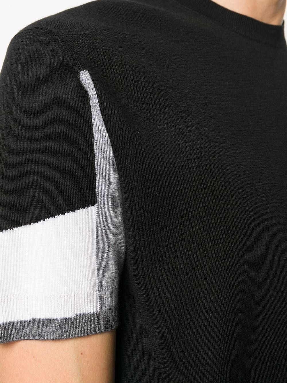 colour block wool jumper - 5