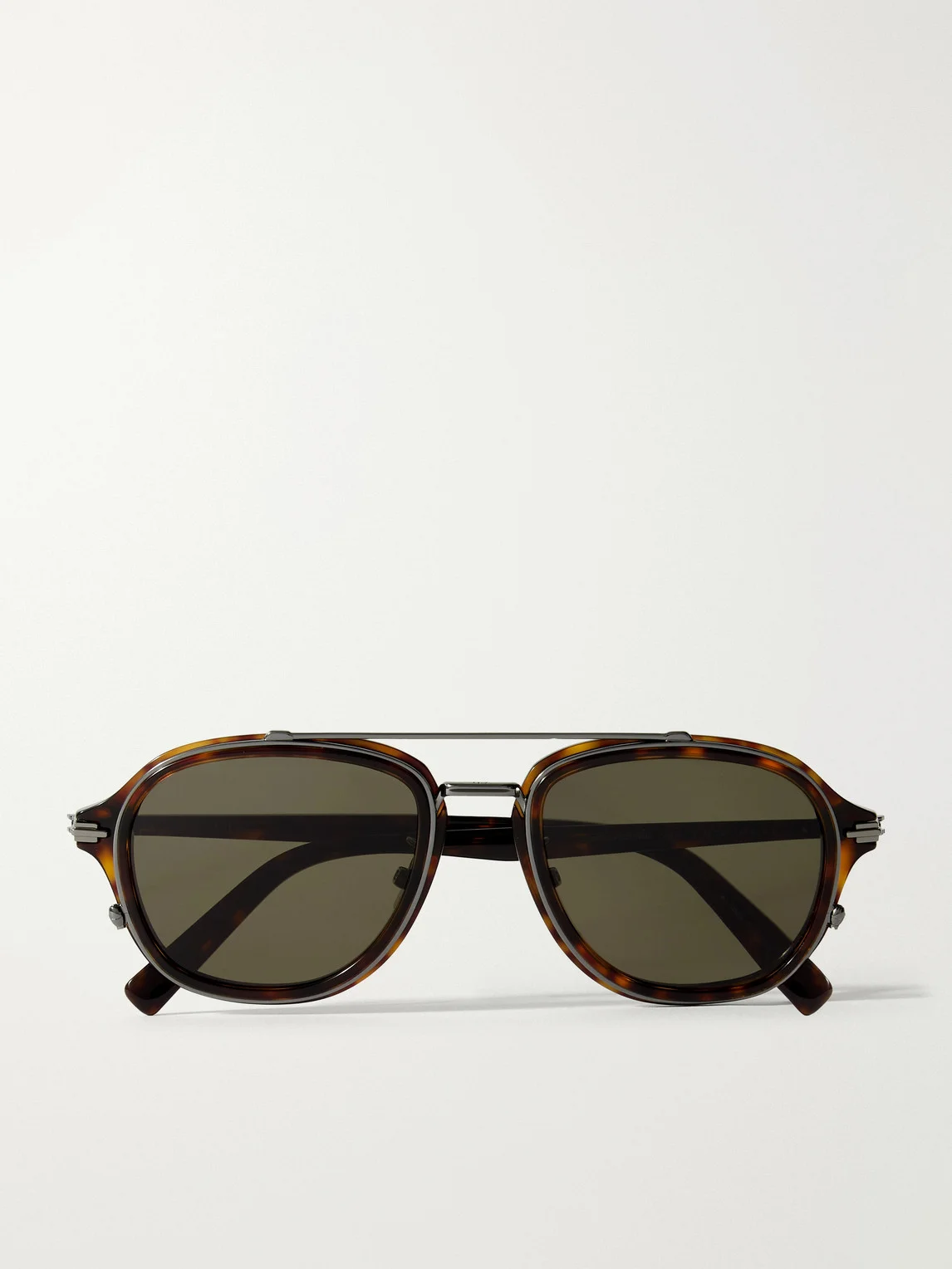 DiorBlacksuit A4U Aviator-Style Tortoiseshell Acetate and Silver-Tone Sunglasses - 1