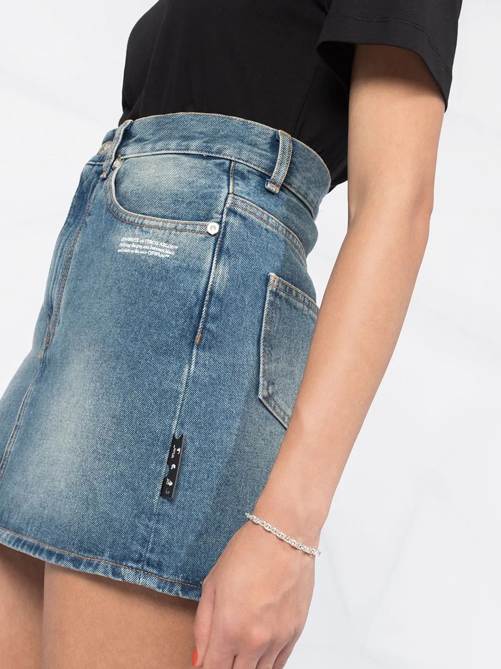 high waist denim skirt - 3