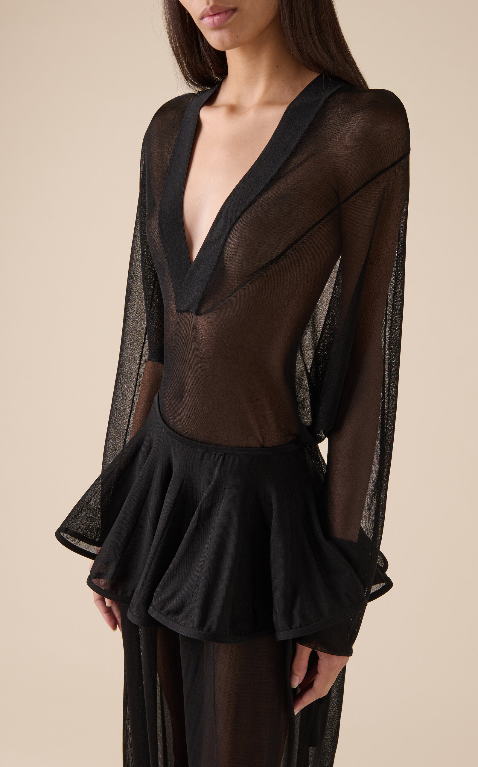 Hooded Knit Bodysuit black - 2
