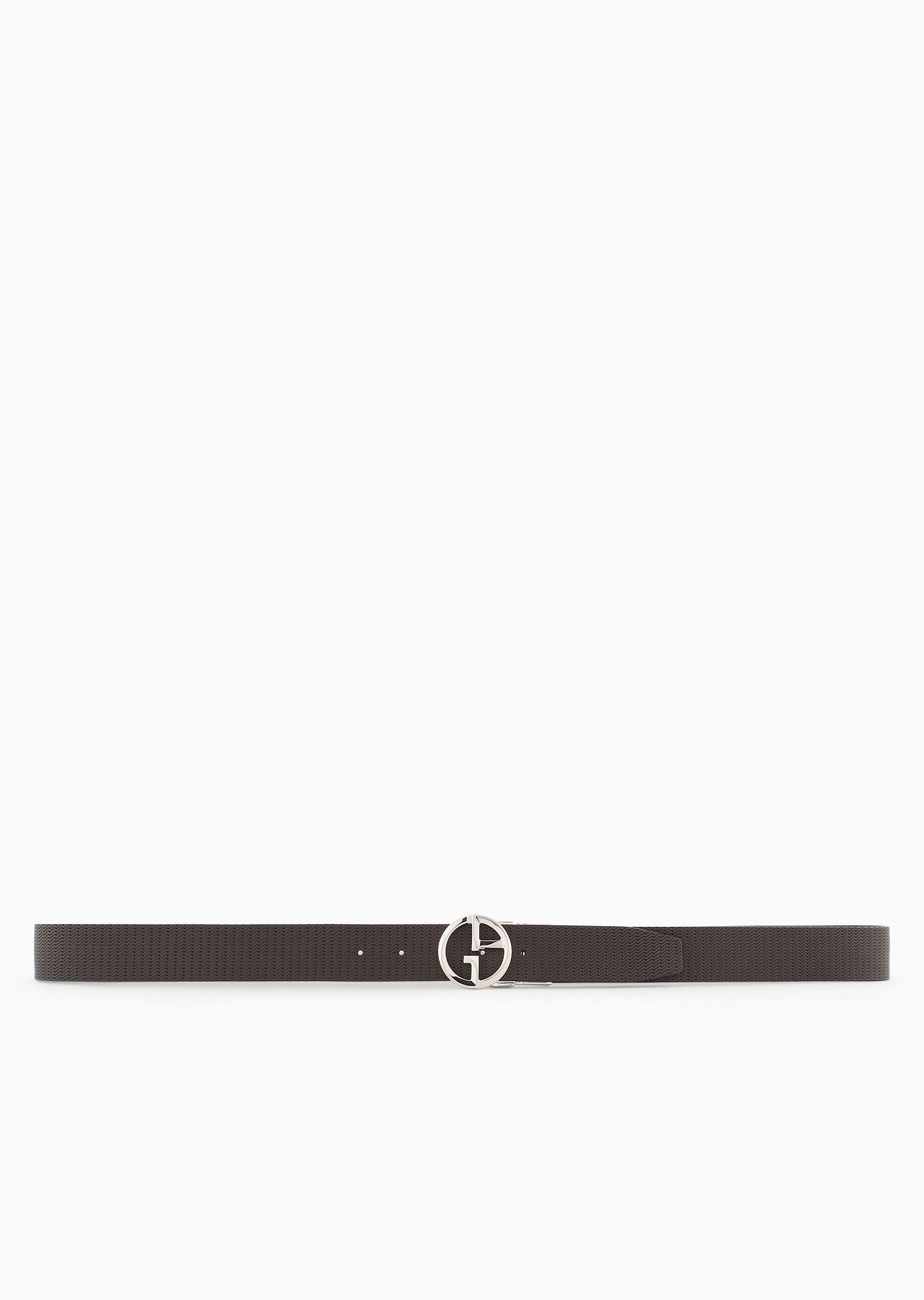 Printed leather belt with logo - 3
