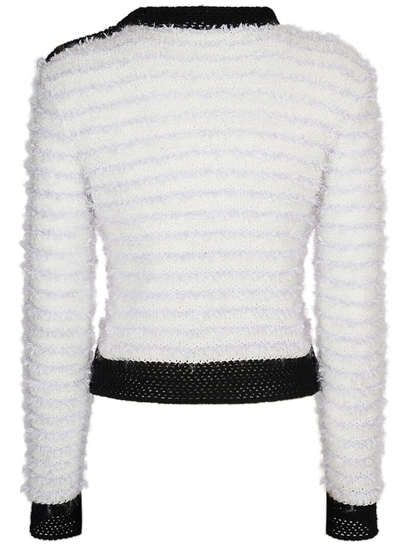 Cropped tweed sweater - 6