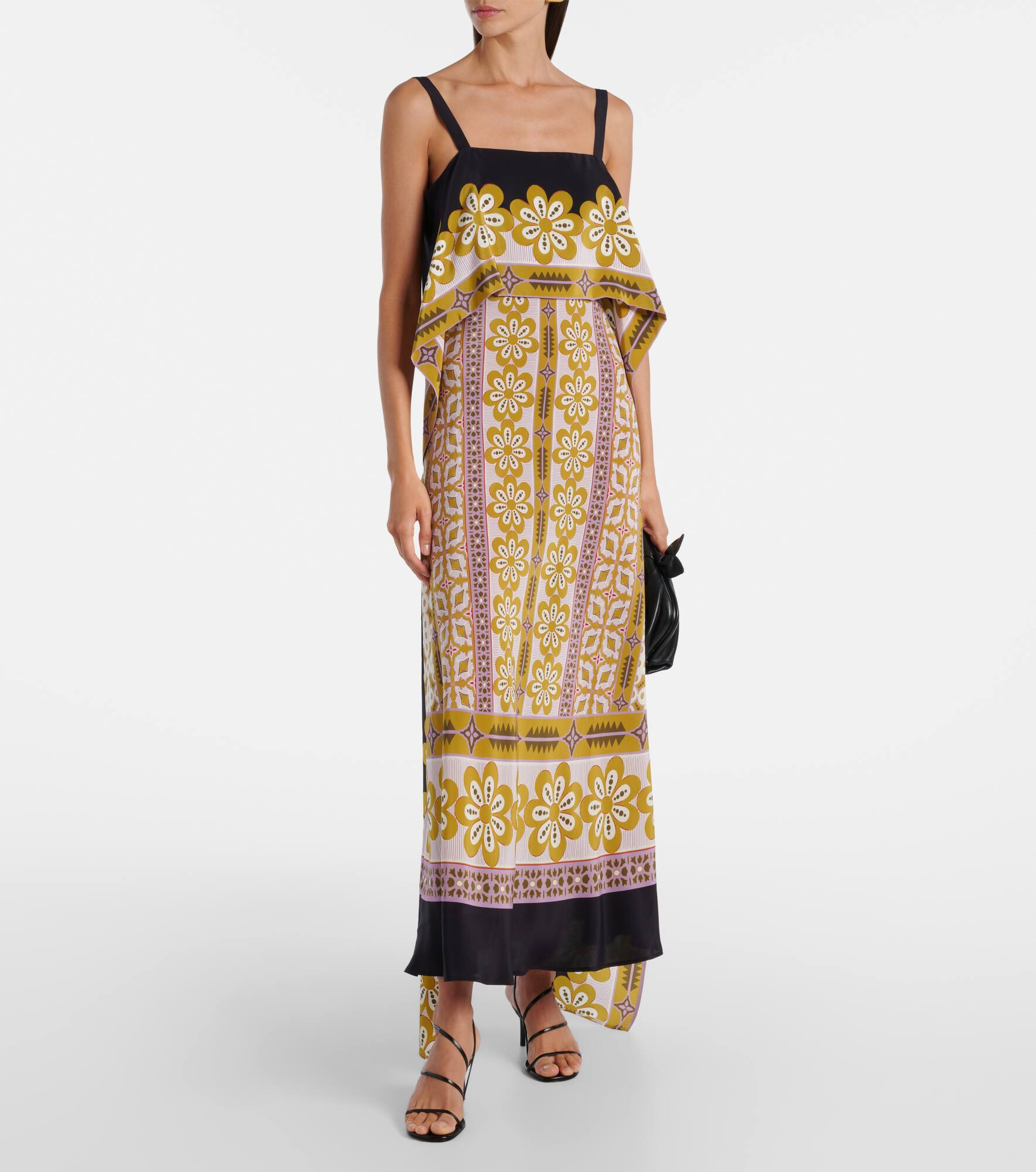 Printed silk crêpe de chine maxi dress - 6