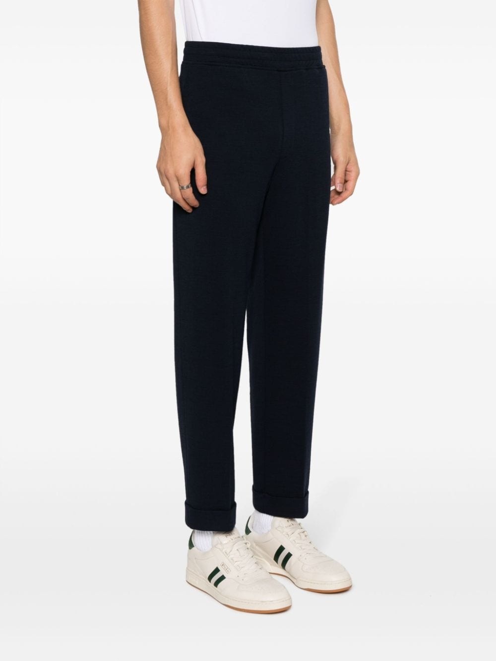 elasticated-waistband tapered trousers - 3
