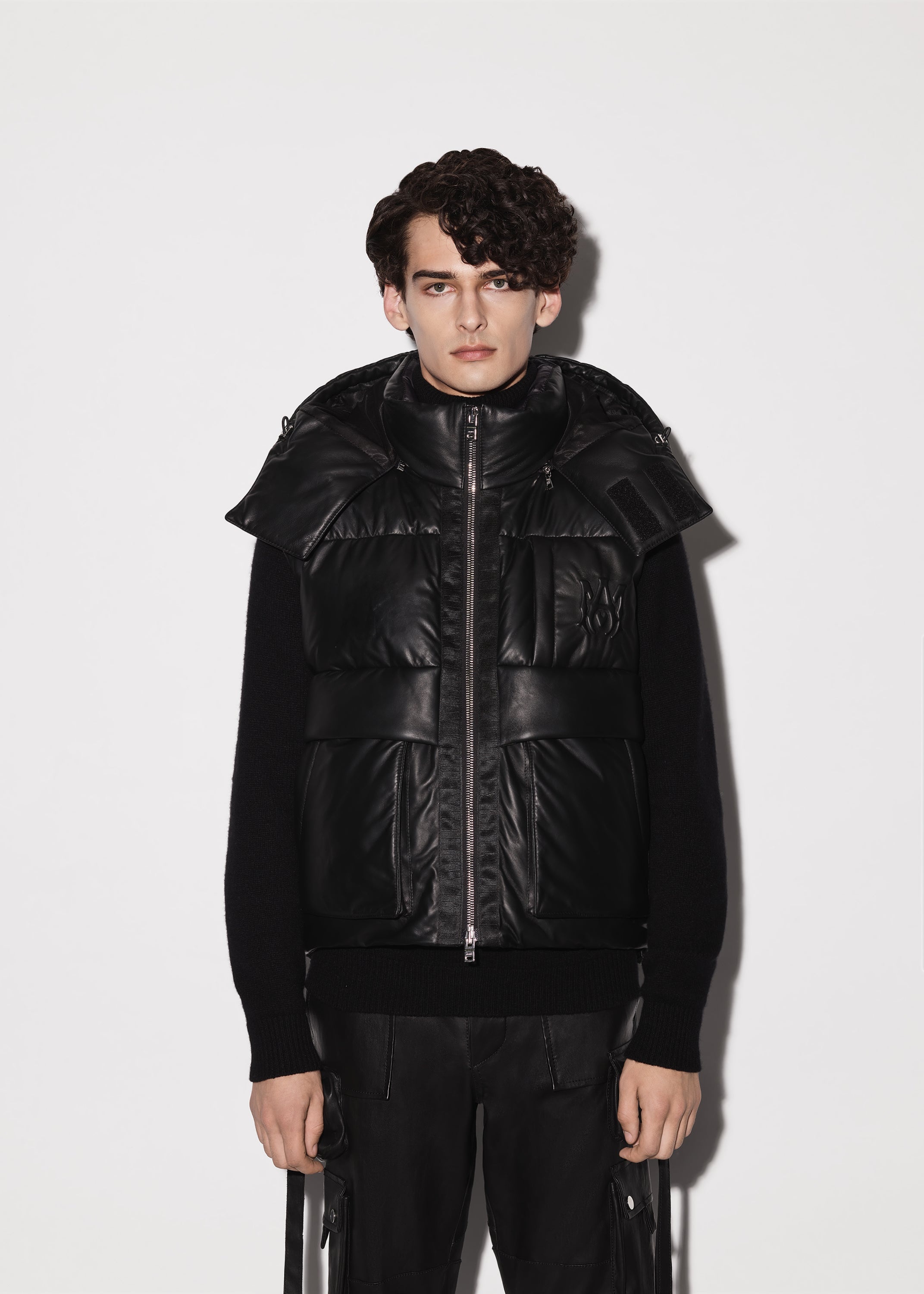 LEATHER DOWN GILET - 2