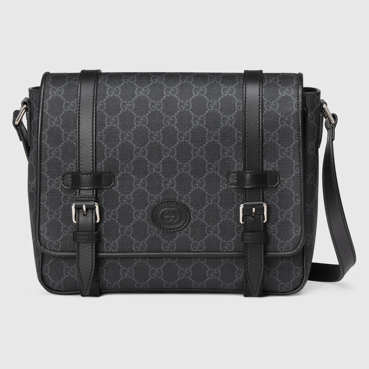 ★関税込★GUCCI★グッチ GGミディアム メッセンジャー★ ジャンボ GG ミディアム メッセンジャーバッグブラック レザー