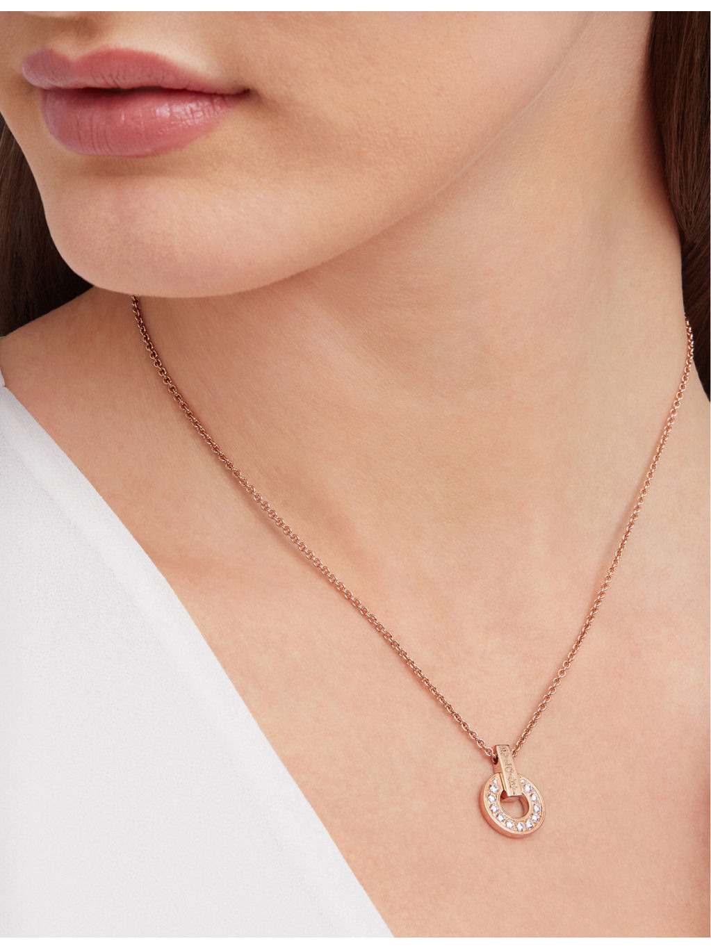 Bvlgari Bvlgari 18ct rose-gold and 0.37ct round brilliant-cut diamond pendant necklace - 6