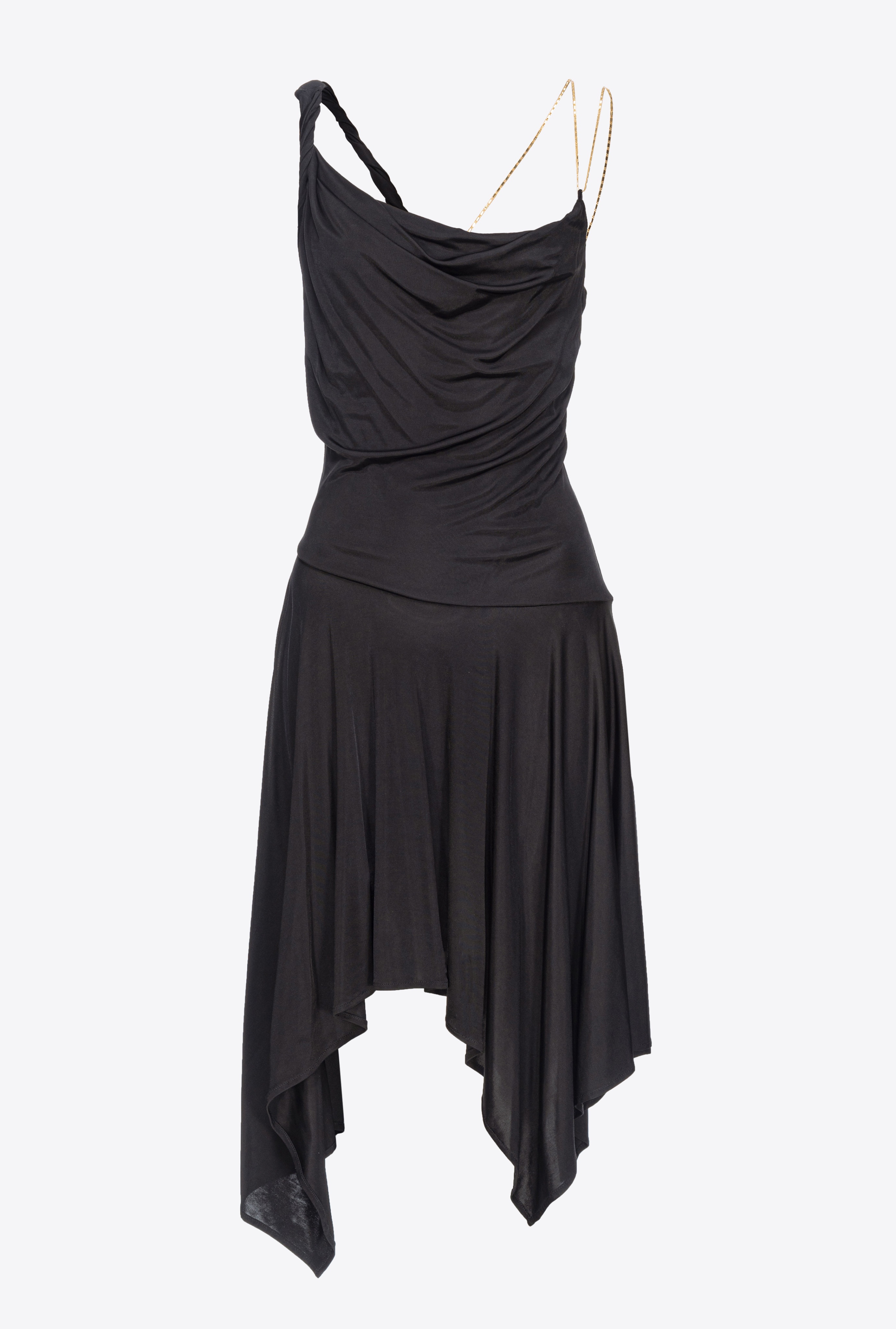 DRAPED DRESS WITH CHAIN - 1