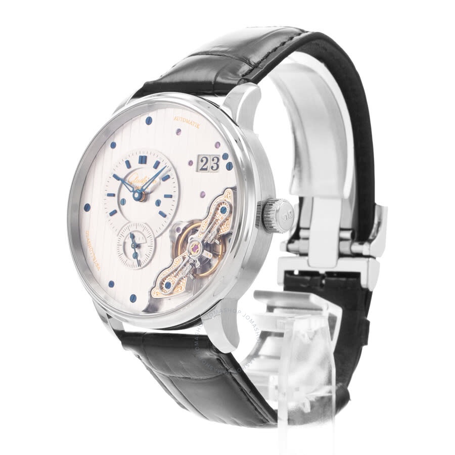 Glashutte Original - Pre-owned Glashutte Original Panomaticinverse Silver Galvanised Rhodium Dial Men's Watch 1-91-02-02- - 4
