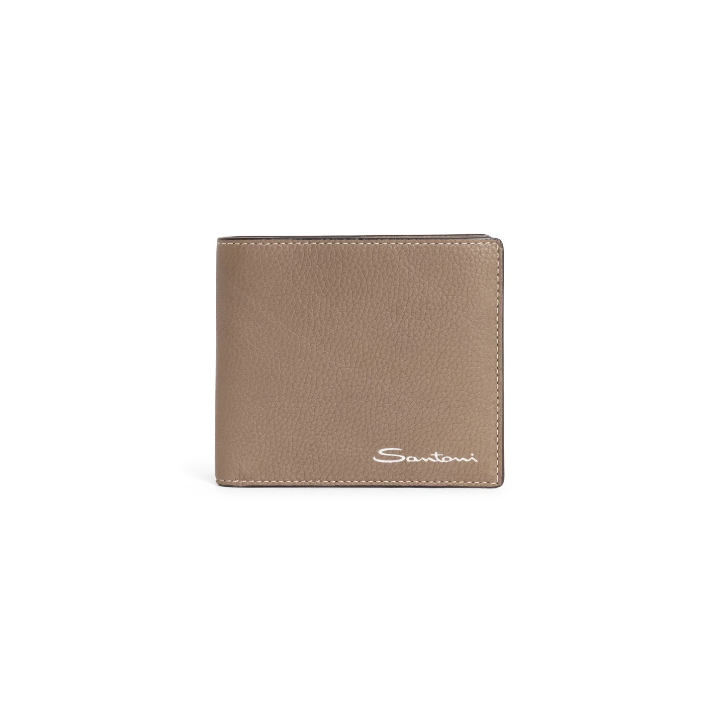 Beige tumbled leather wallet - 1
