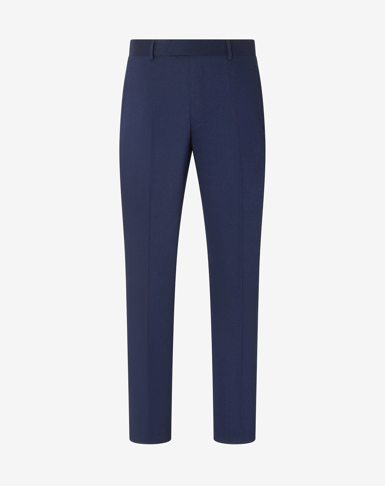 Blue linen, wool and mohair chinos - 1