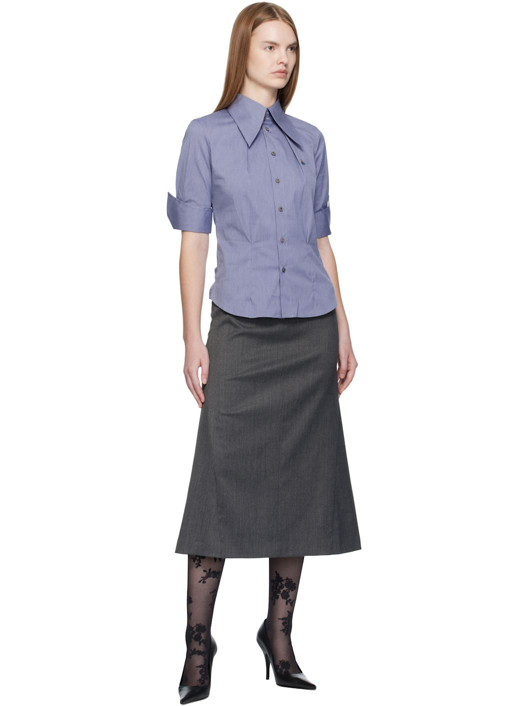 Blue Short Sleeve Violin Shirt - 4