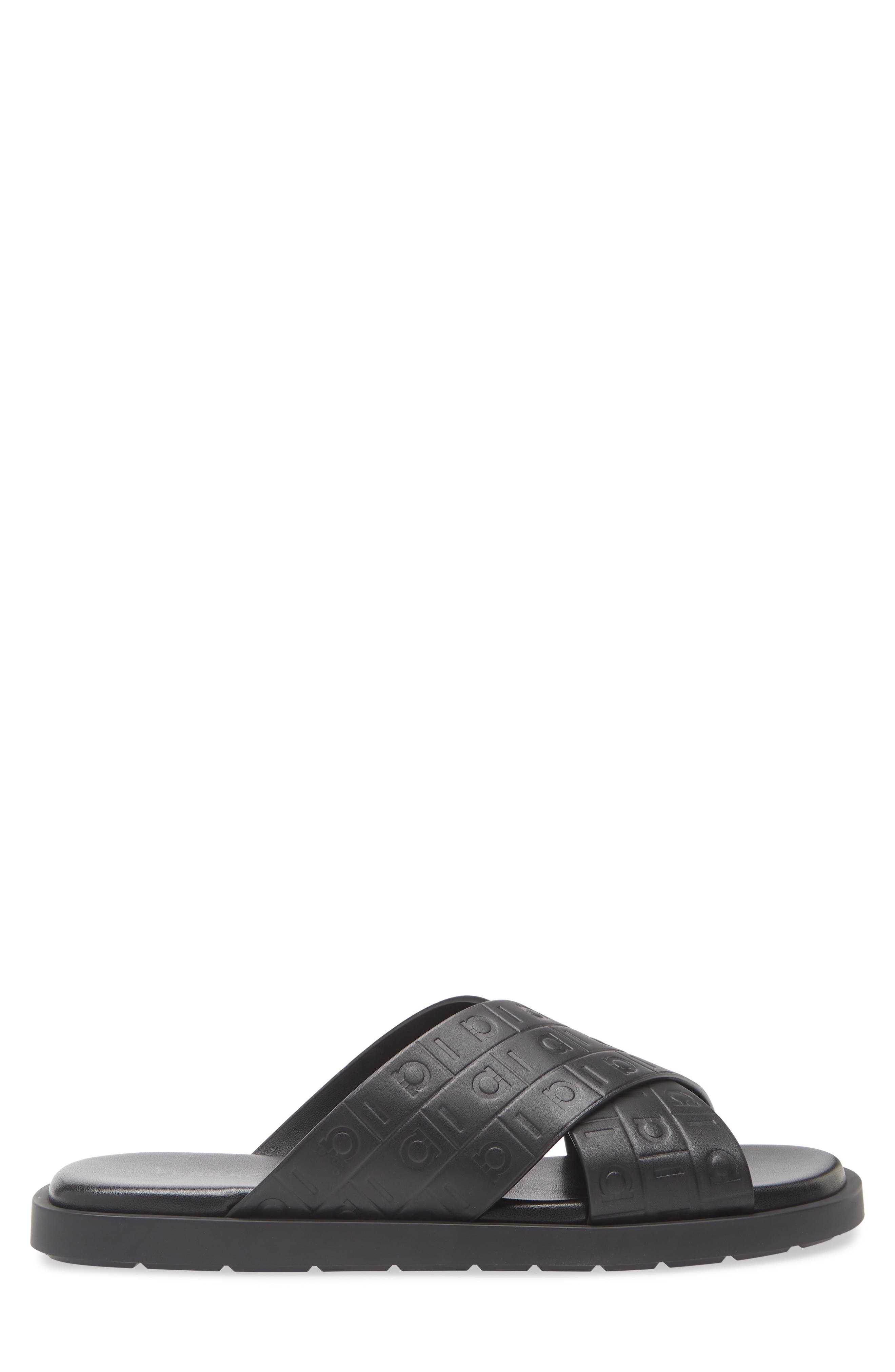 FERRAGAMO Monogram Slide Sandal in Nero at Nordstrom - 3