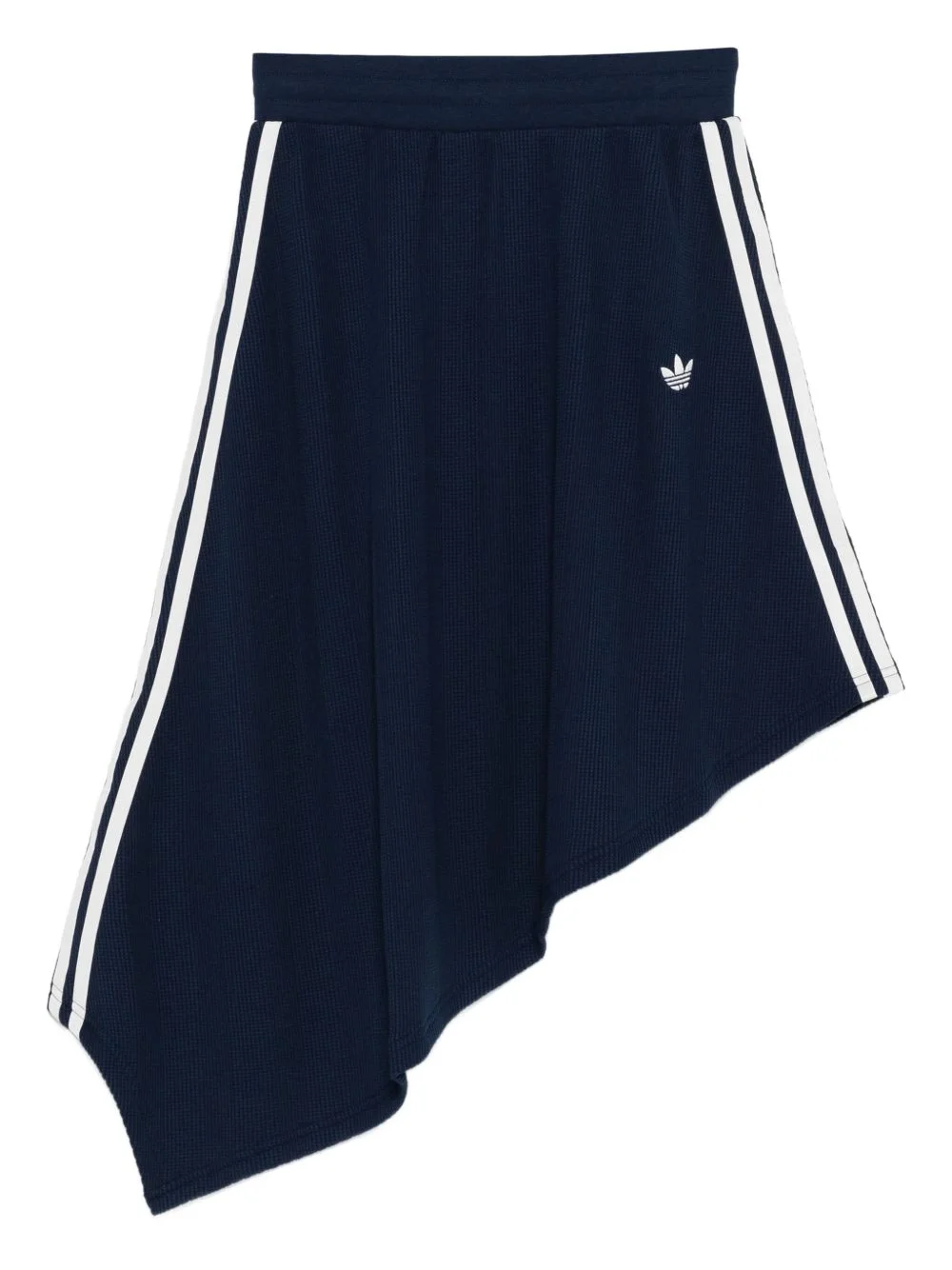 waffle-texture asymmetric midi skirt - 1