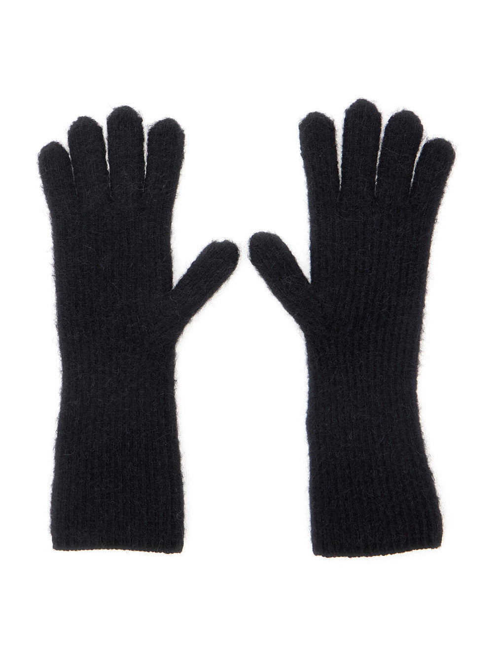 Jacquemus Women 'Les Gants Gros Grain' Black Gloves With Logo Patch On The Front In Wool Blend Woman - 2