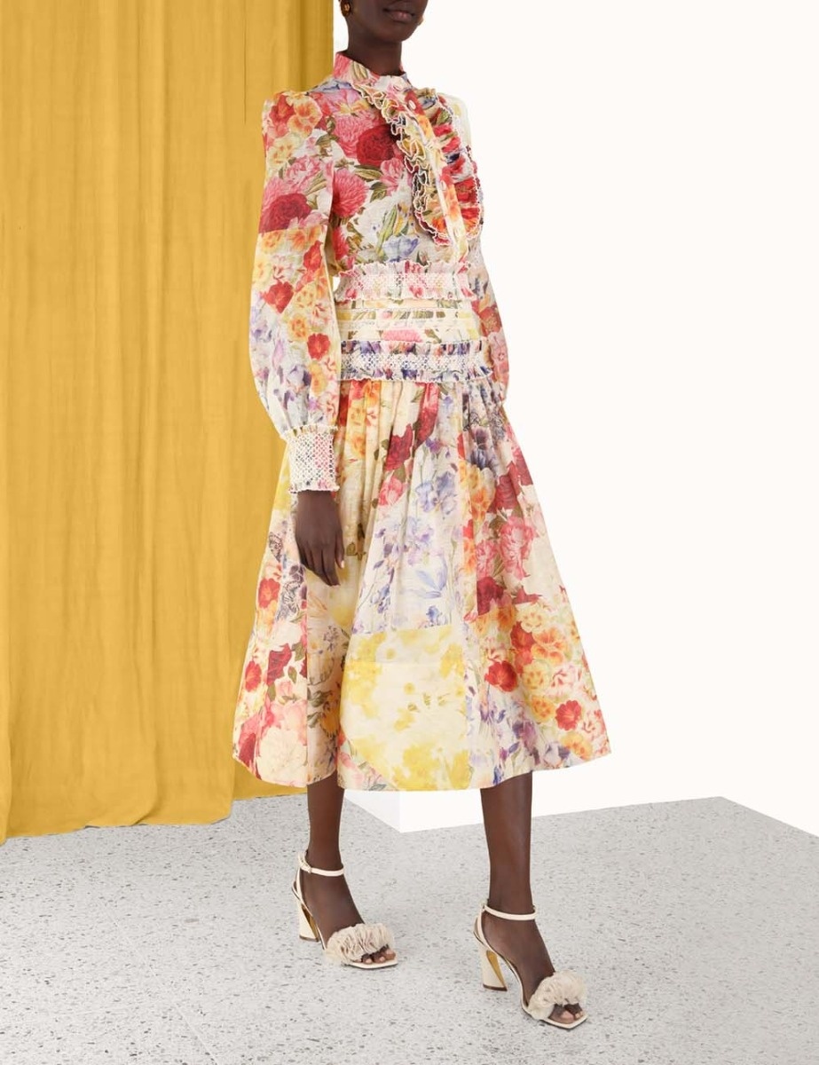 Zimmermann WONDERLAND SMOCKED MIDI SKIRT | REVERSIBLE