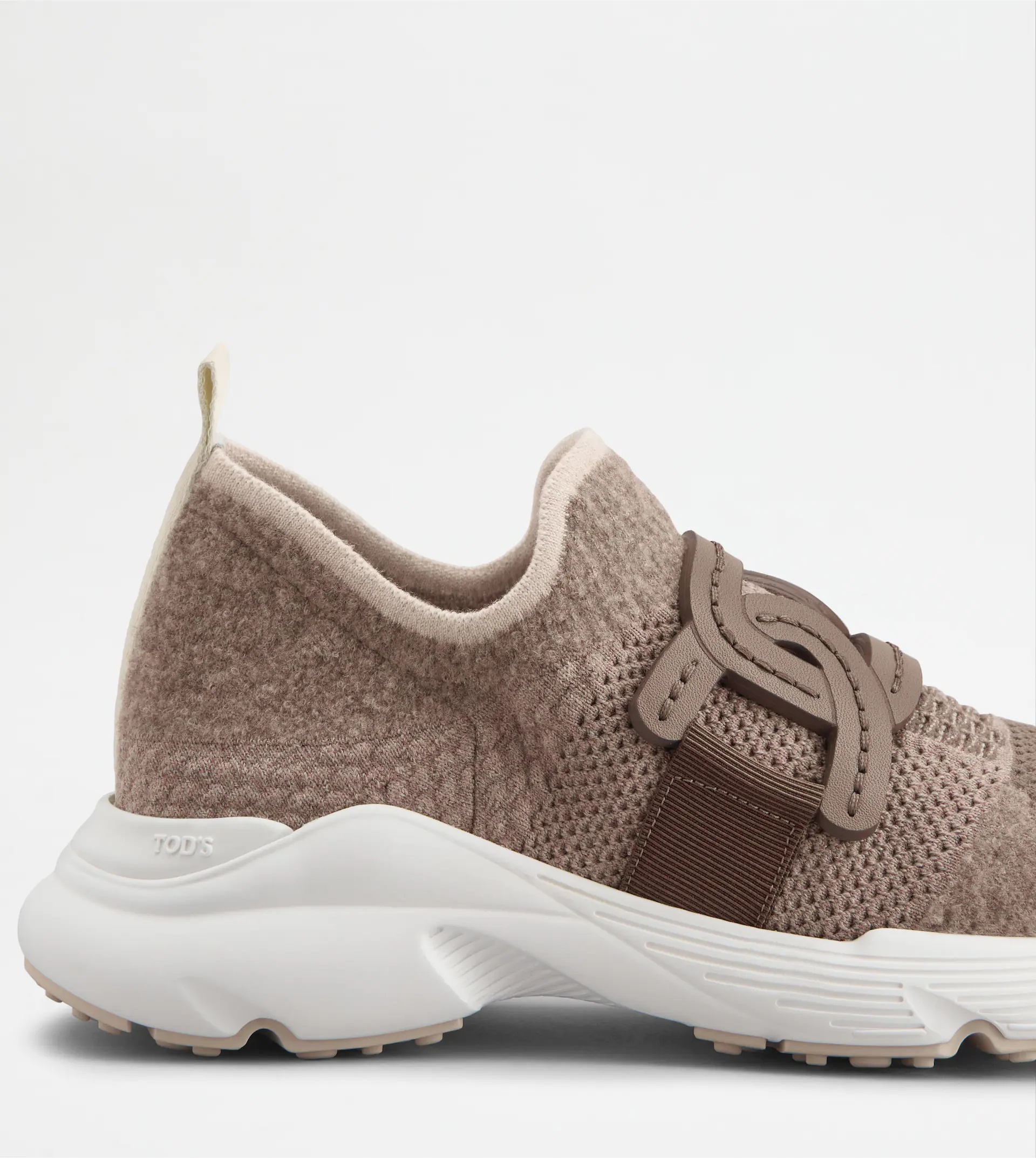 SLIP-ON SNEAKERS IN WOOL-BLEND TECHNICAL FABRIC - BEIGE - 5