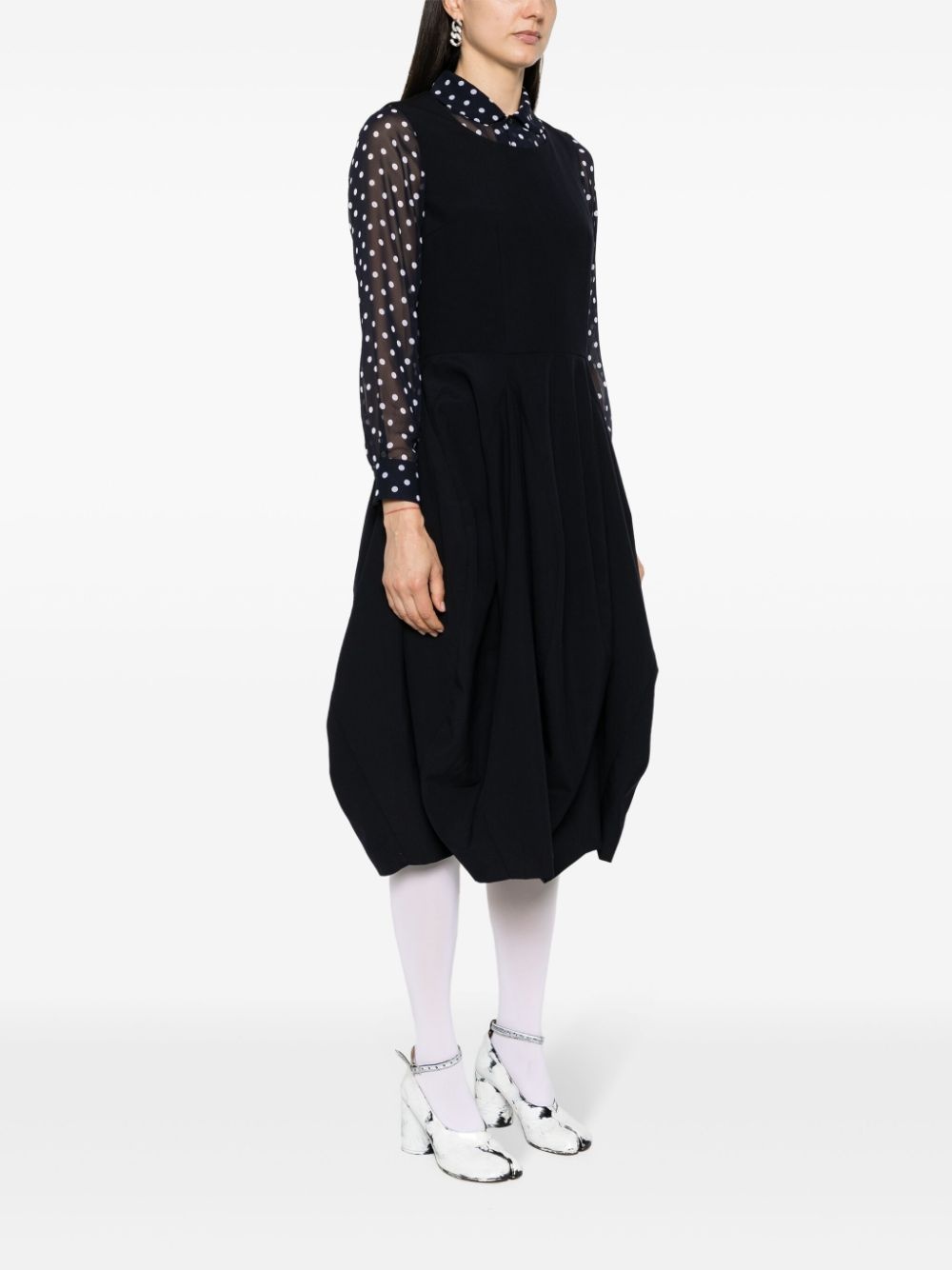 sleeveless flared midi skirt - 3