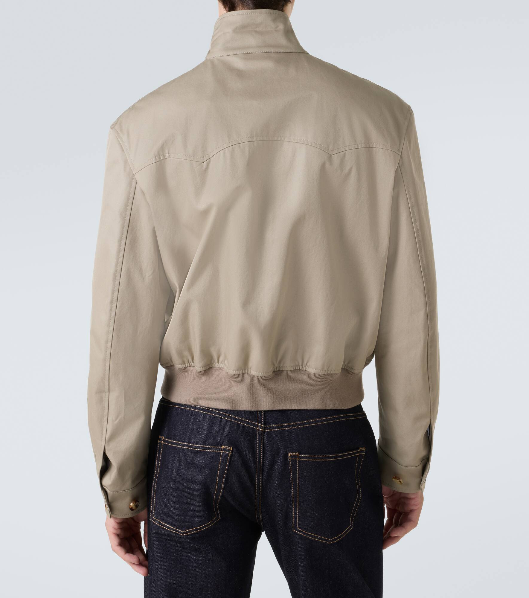 Logo cotton gabardine jacket - 4