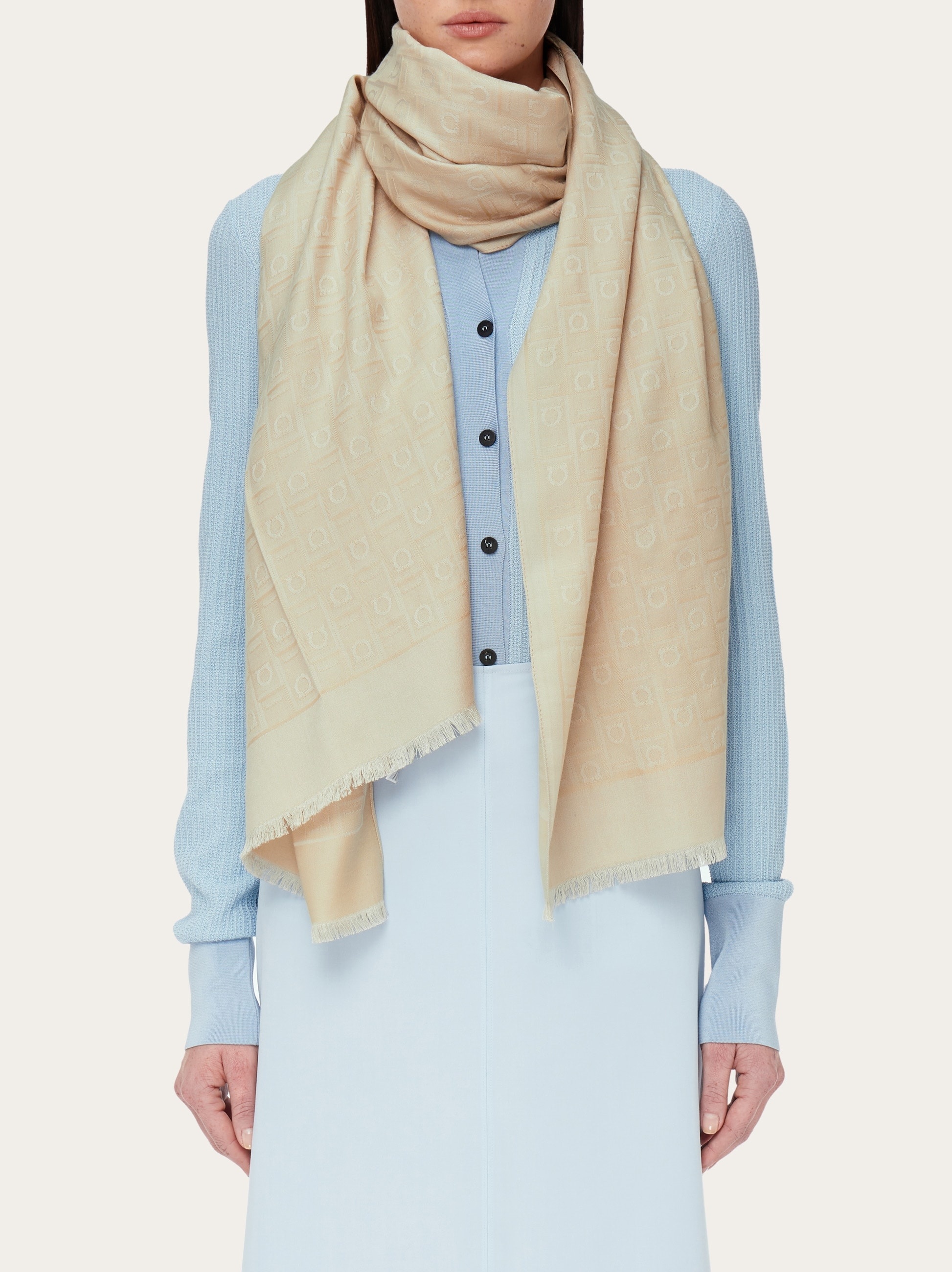 Ferragamo Monogram jacquard stole - 3
