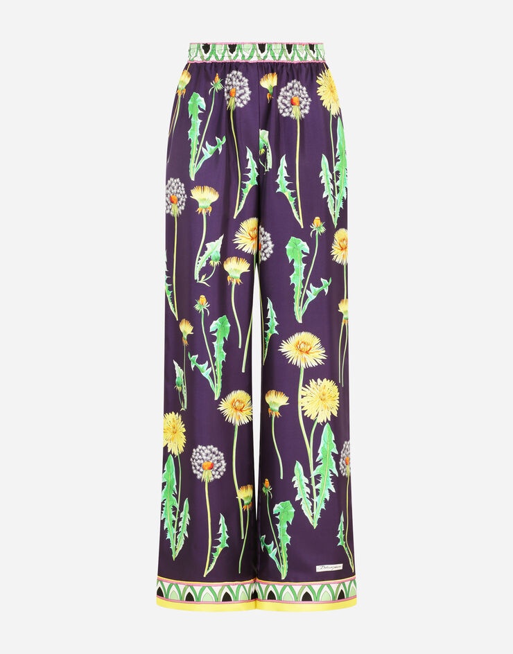 Floral-print twill pajama pants - 3