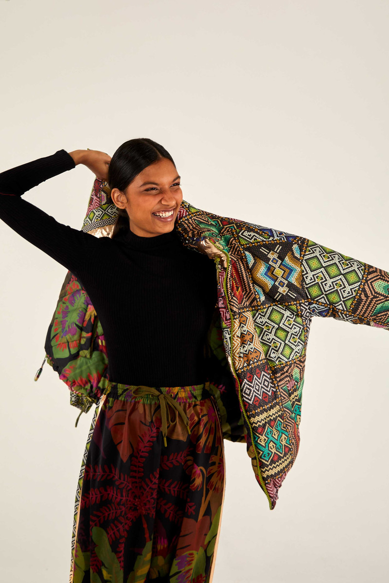 FARM RIO Tropical Rauti Metallic Reversible Puffer Jacket outlook