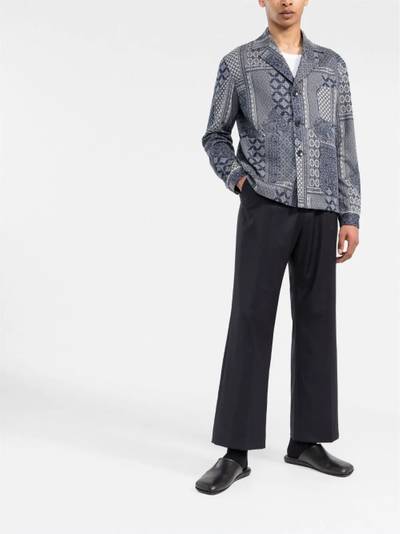 Etro jacquard-patchwork single-breasted blazer outlook