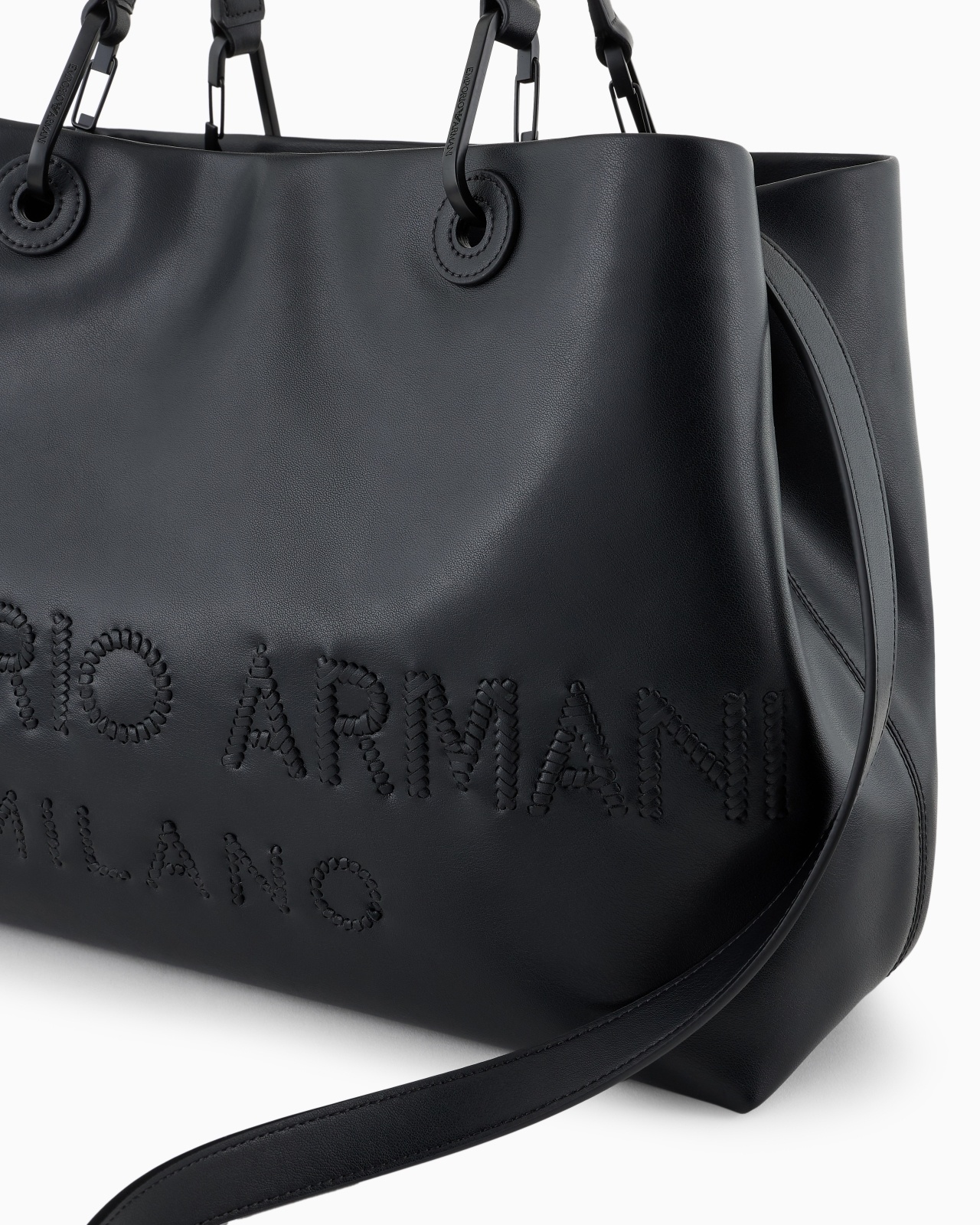 MYEA SHOPPER BAG IN INTERWOVEN LOGO LEATHER - 5