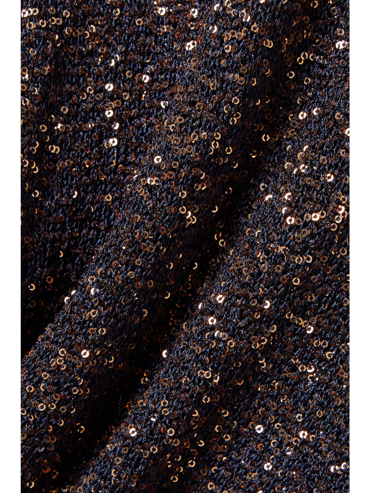 Sequined stretch-knit sweater Brown - 4
