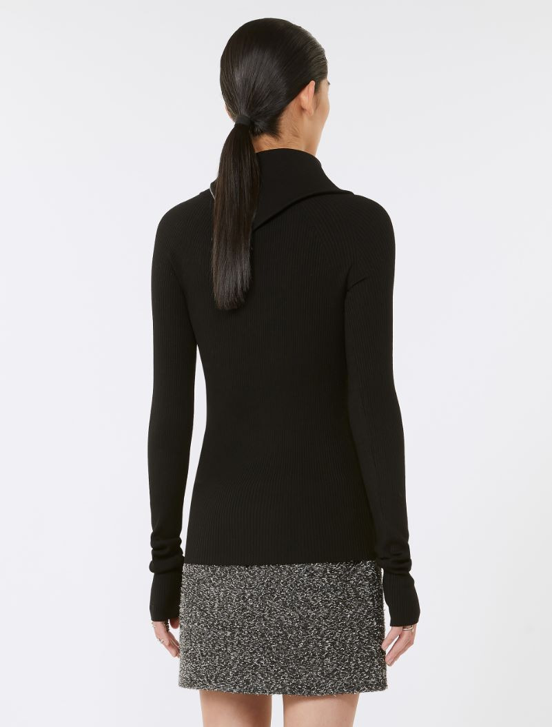 Sweater with zip-up high neck detail - 4