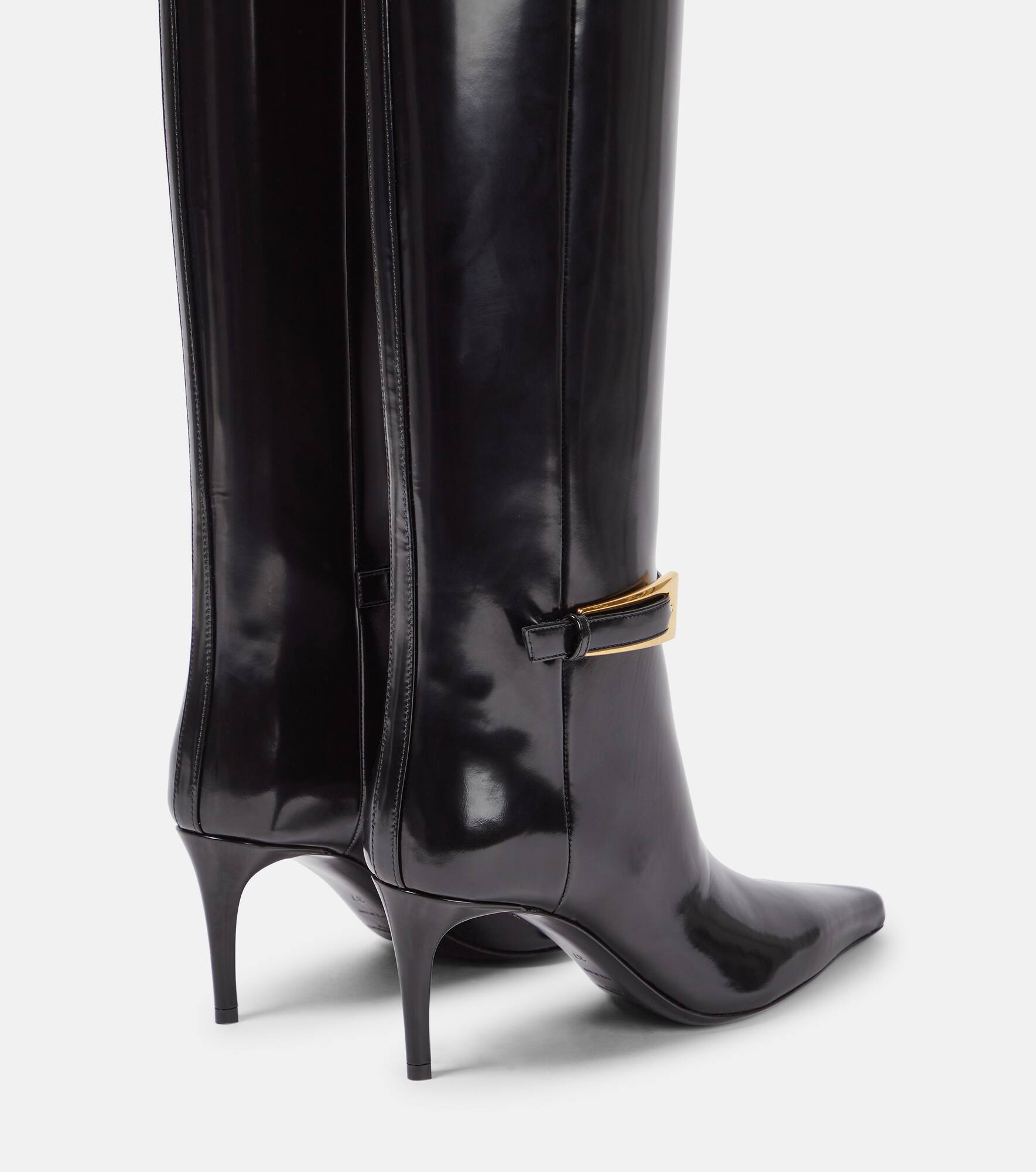 Lee glazed leather knee-high boots - 3