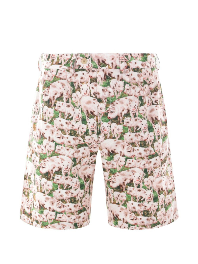 pigs print pleated shorts 1