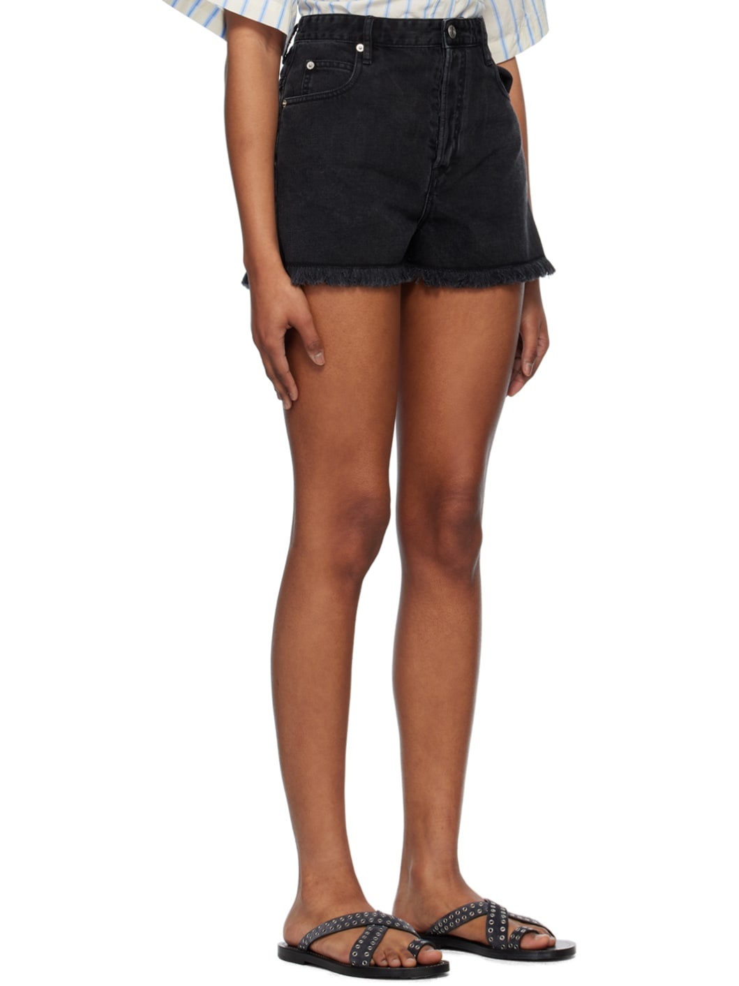 Black Lesia Denim Shorts - 2