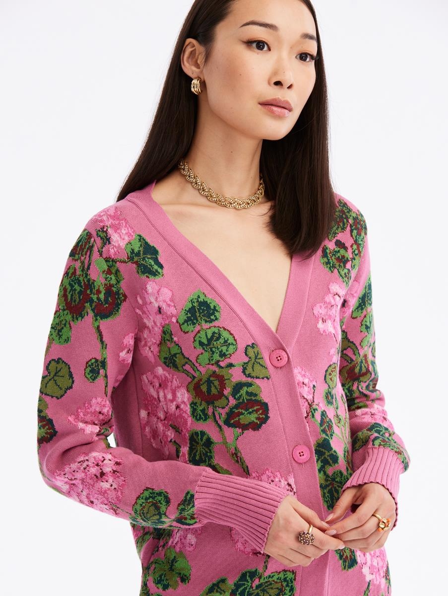 GERANIUM JACQUARD CARDIGAN - 4