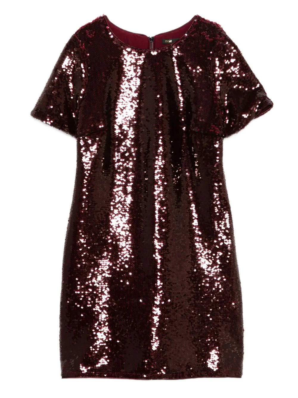 sequin-embellished short-sleeve dress - 1